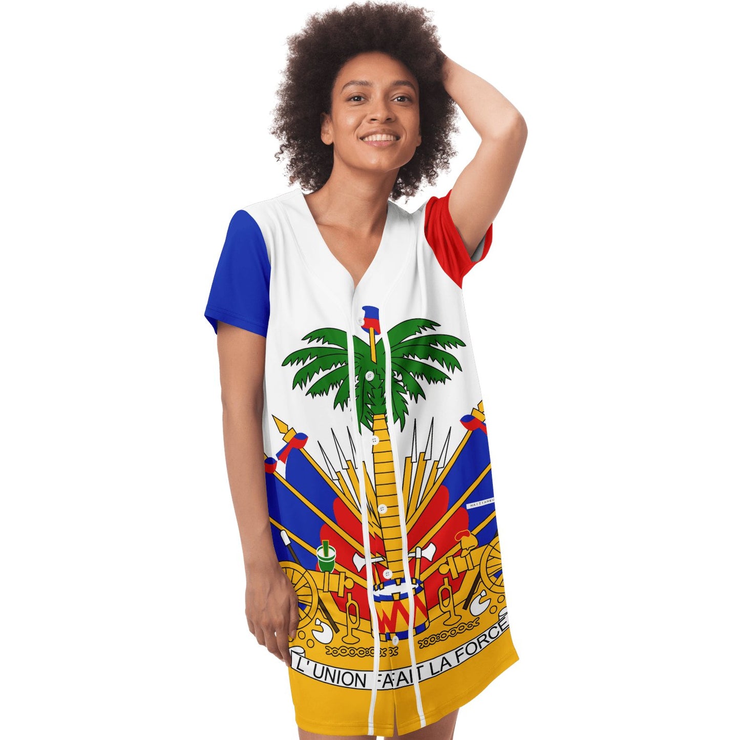 17-HT Baseball Jersey Dress (White stripe) - Haitianbuy