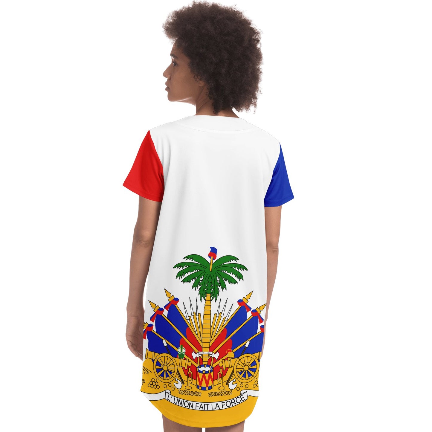 17-HT Baseball Jersey Dress (White stripe) - Haitianbuy