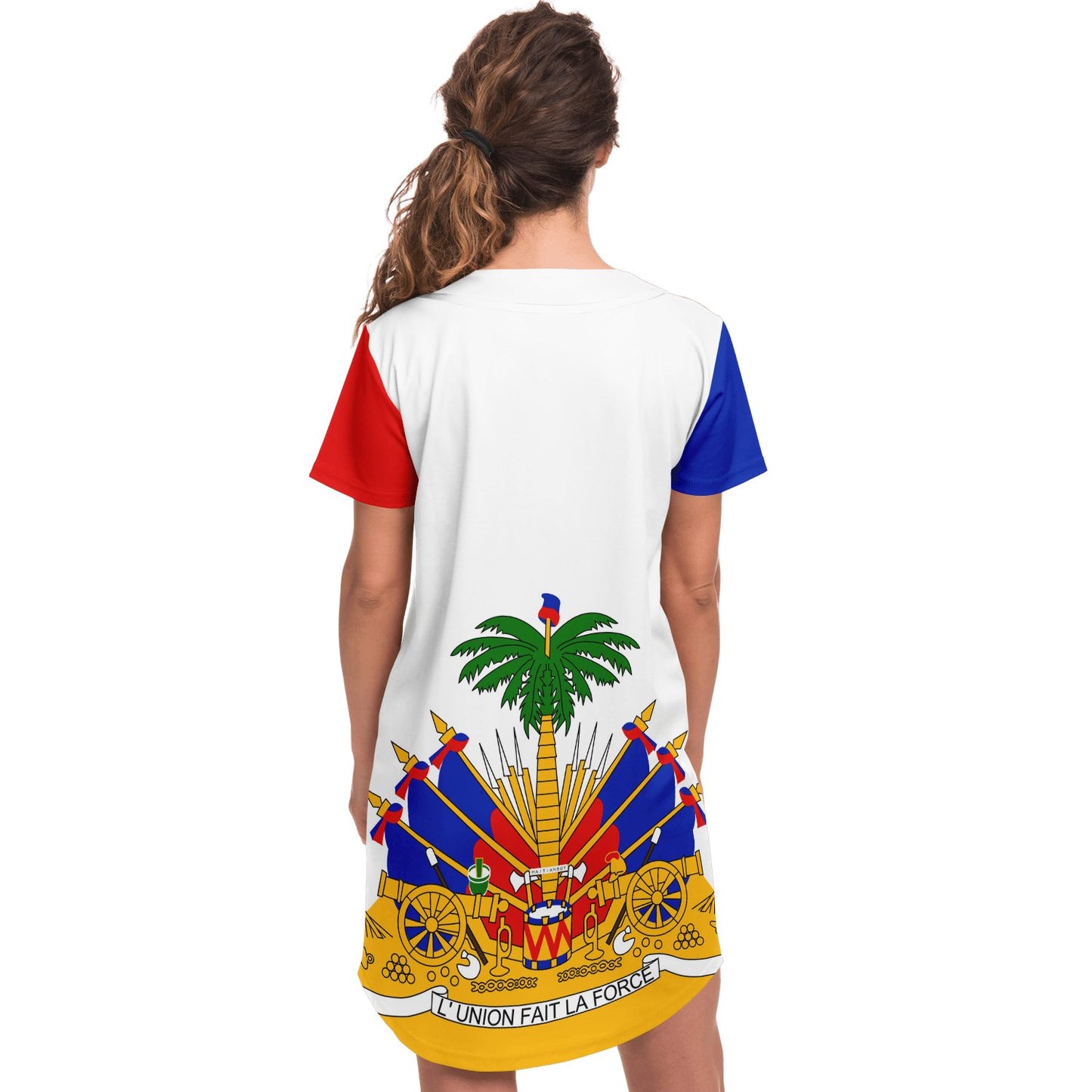 17-HT Baseball Jersey Dress (White stripe) - Haitianbuy