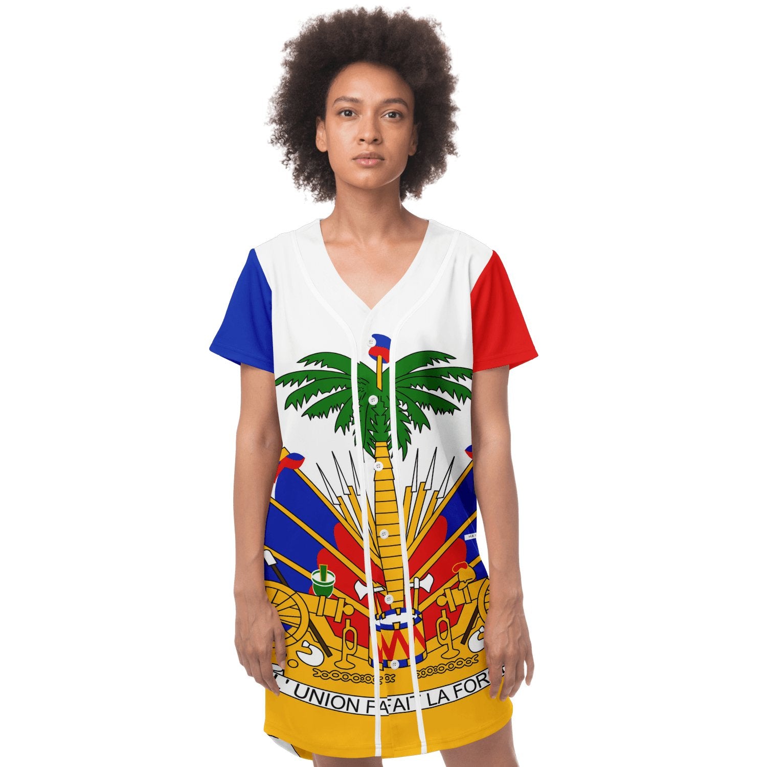 17-HT Baseball Jersey Dress (White stripe) - Haitianbuy