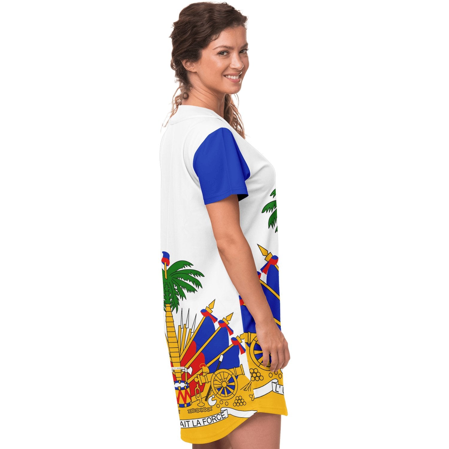 17-HT Baseball Jersey Dress (White stripe) - Haitianbuy