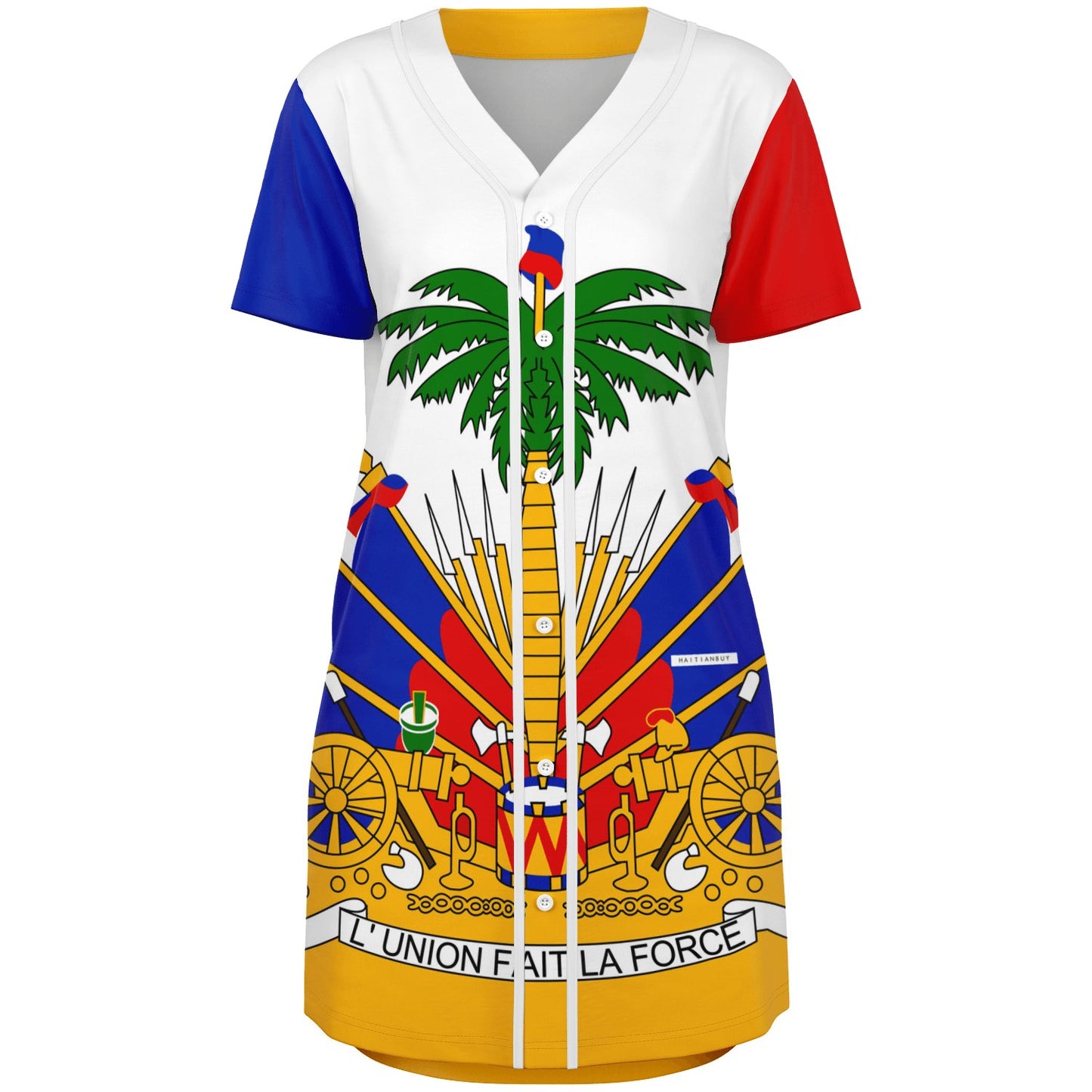 17-HT Baseball Jersey Dress (White stripe) - Haitianbuy