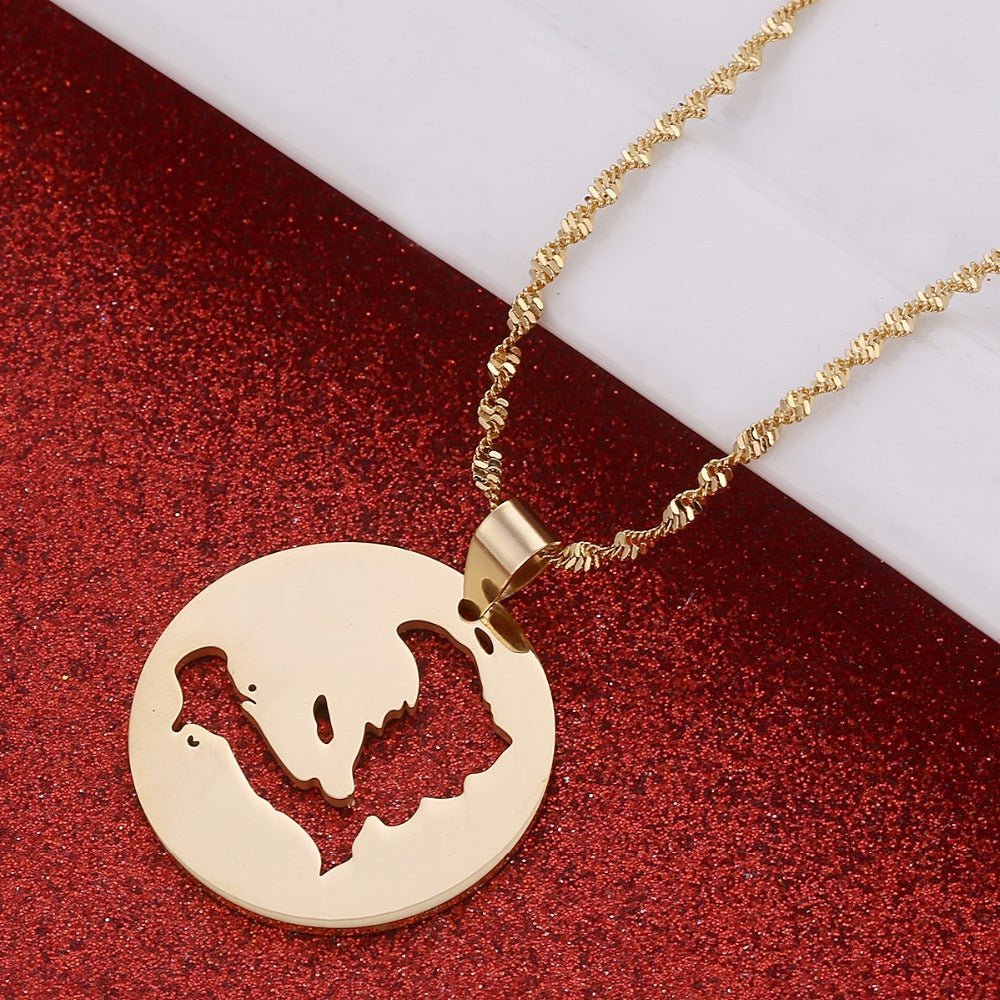 19-Haiti Map Round Pendant Necklaces - Haitianbuy