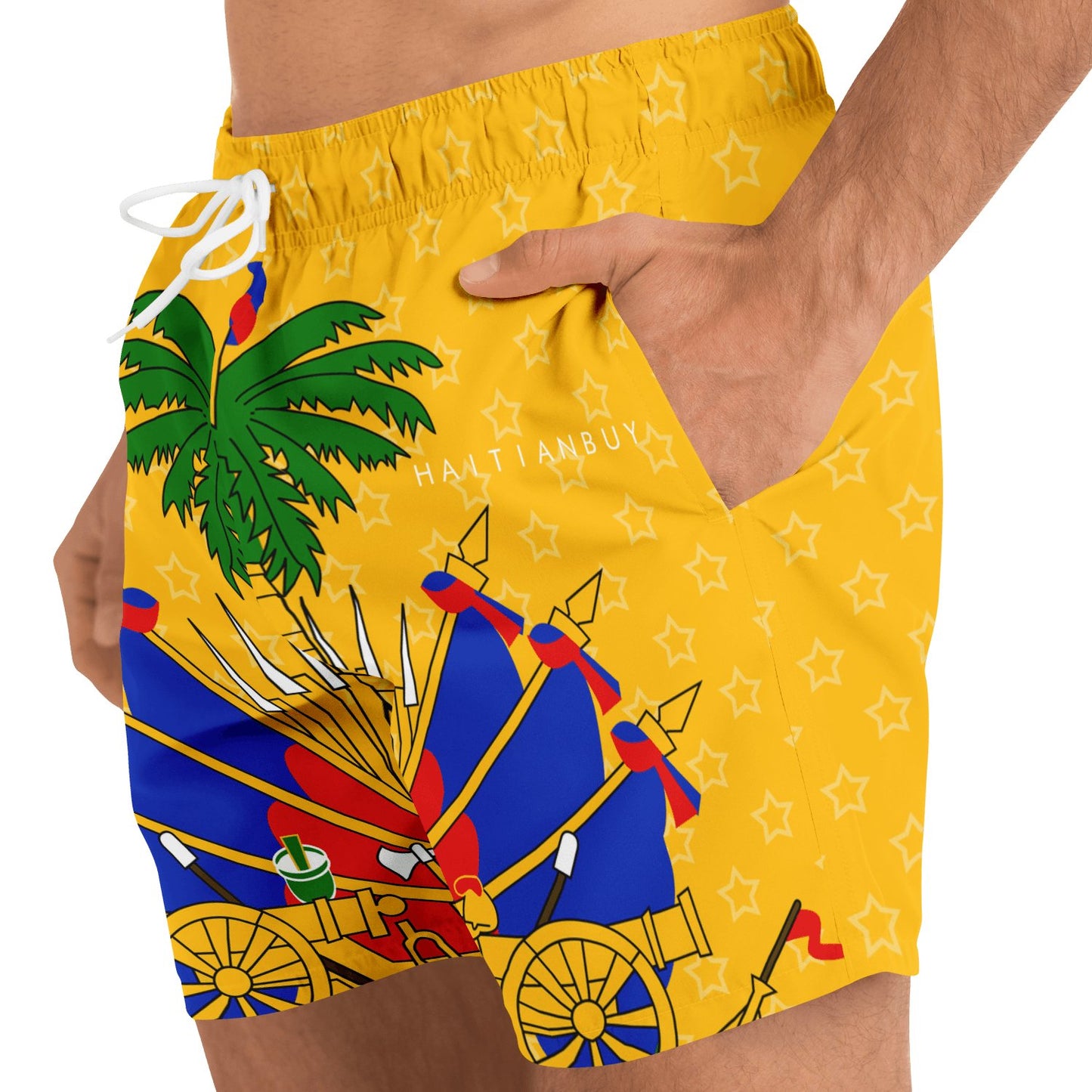 36-Coat of Arms of Haiti -Star Swim Trunks Men - Haitianbuy