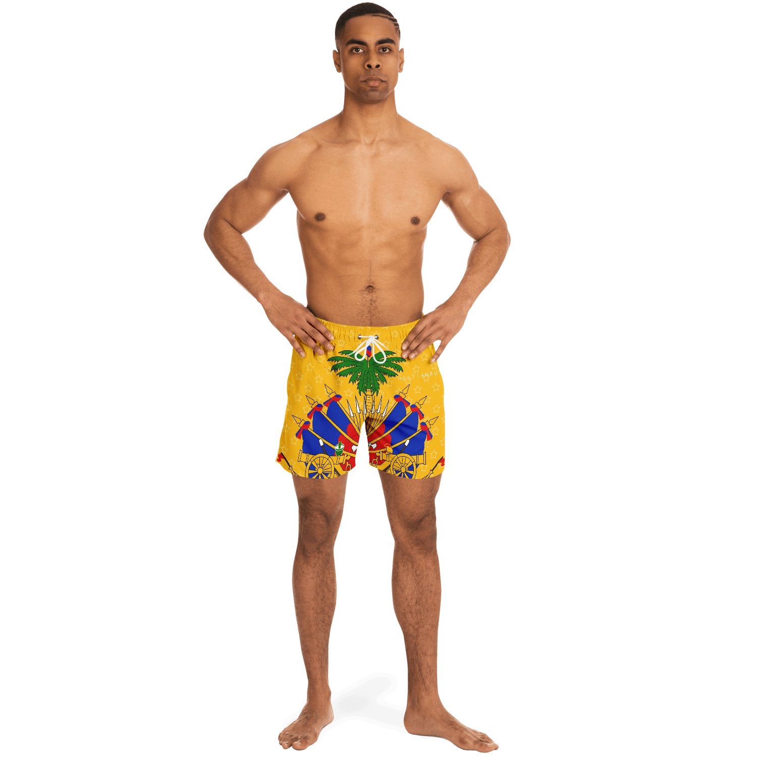 36-Coat of Arms of Haiti -Star Swim Trunks Men - Haitianbuy