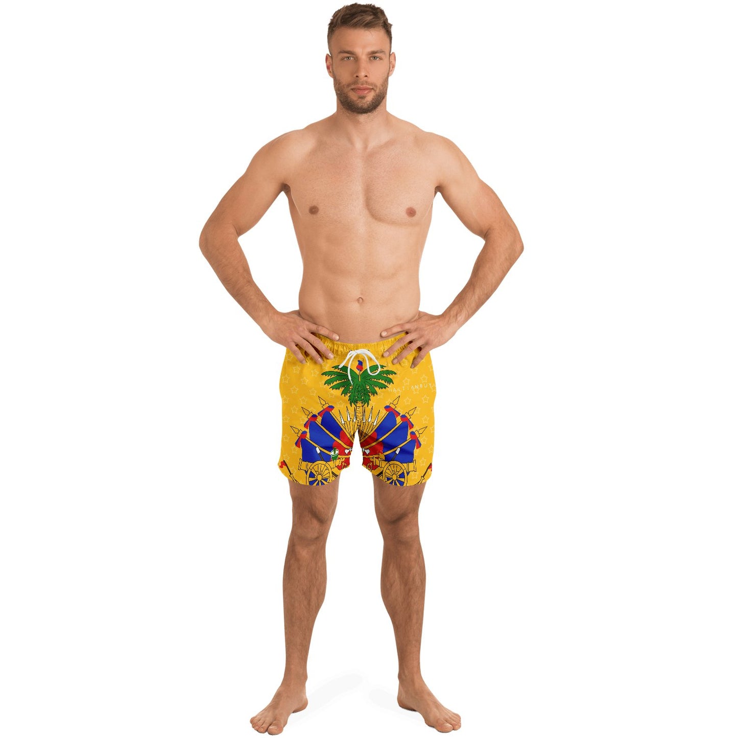 36-Coat of Arms of Haiti -Star Swim Trunks Men - Haitianbuy