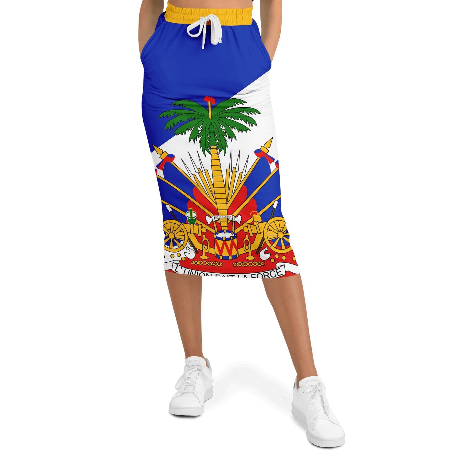 COAT OF ARMS OF HAITI Fashion Long Pocket Skirt - Haitianbuy