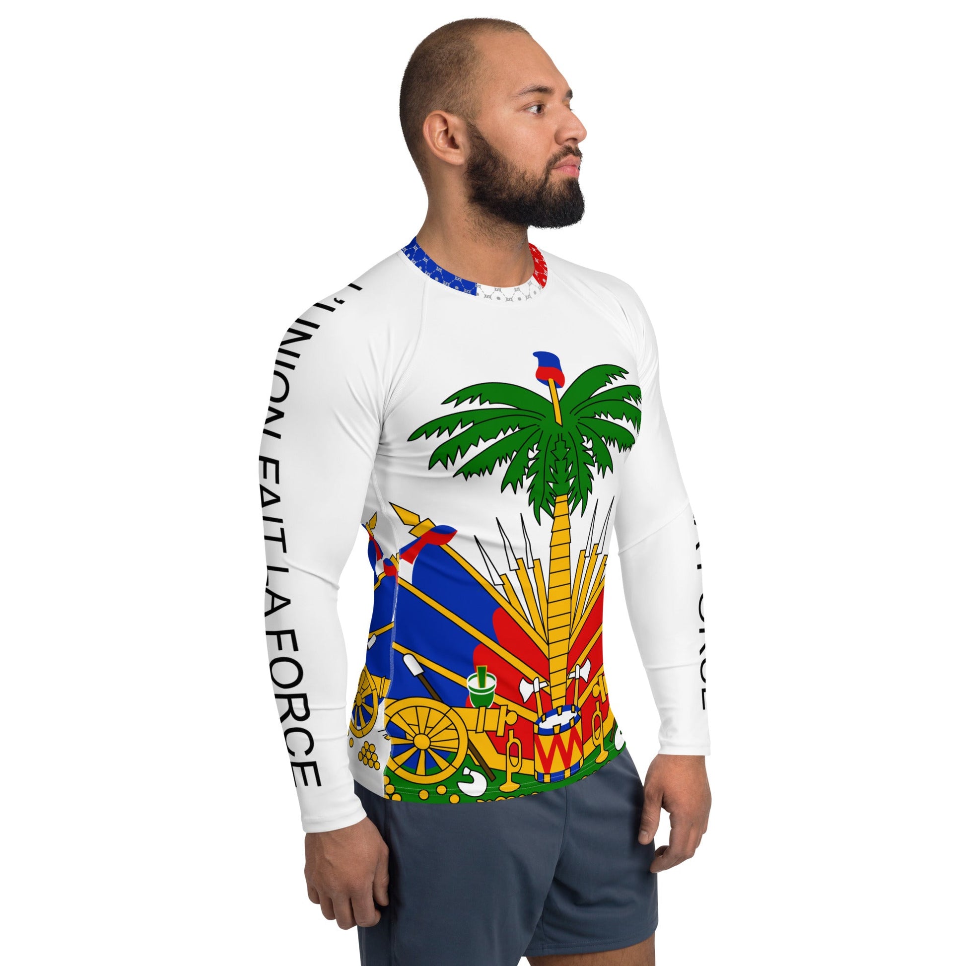 COAT OF ARMS OF HAITI Men's Rash Guard - Haitianbuy