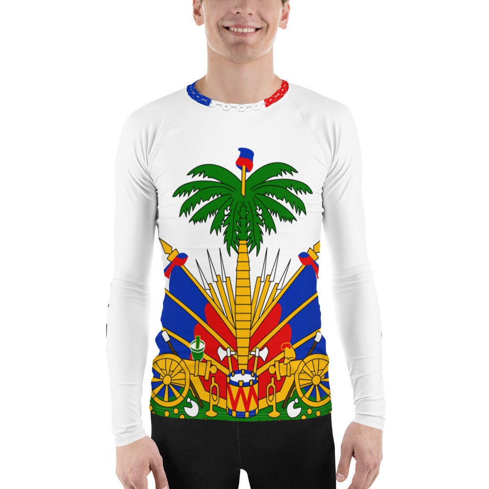 COAT OF ARMS OF HAITI Men's Rash Guard - Haitianbuy