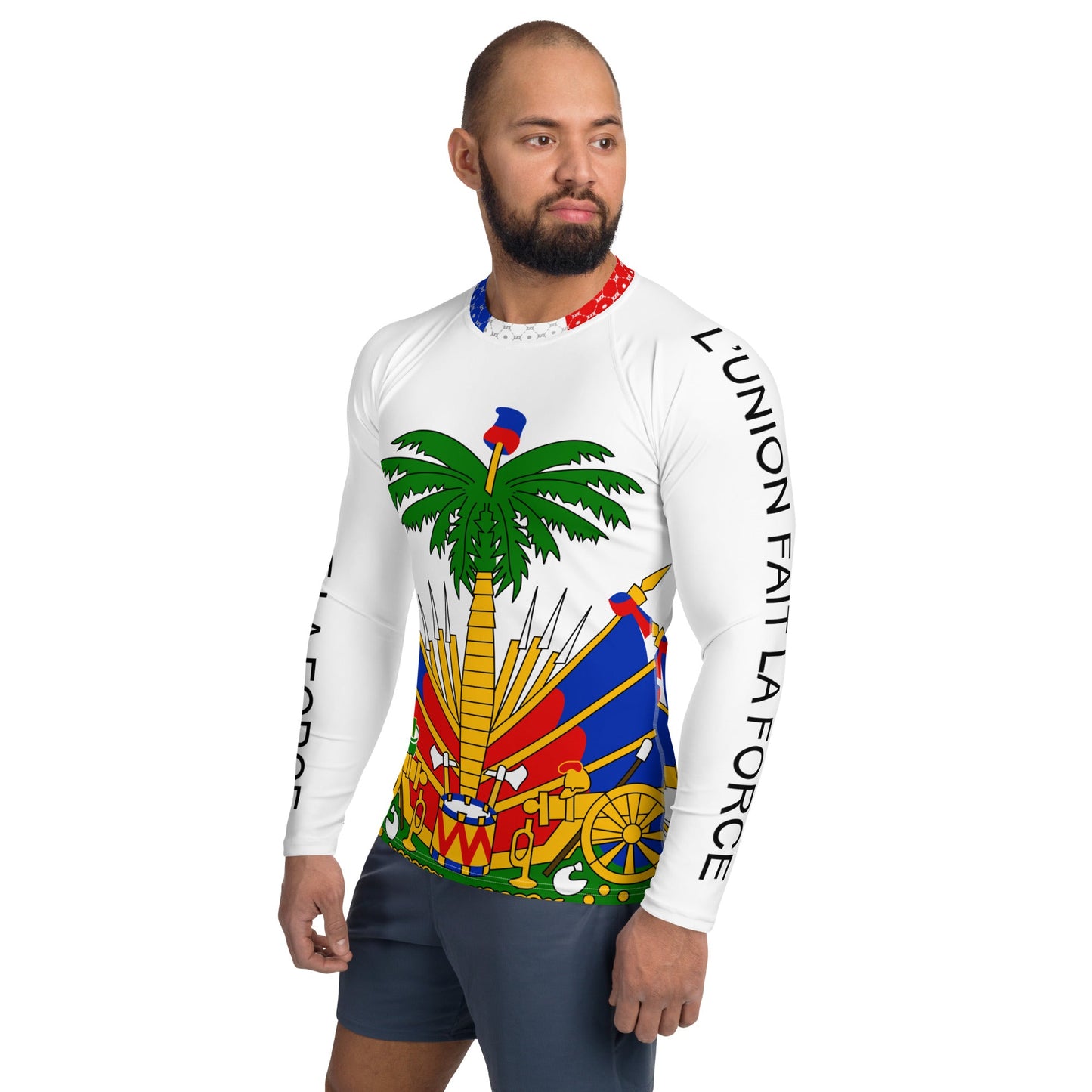 COAT OF ARMS OF HAITI Men's Rash Guard - Haitianbuy