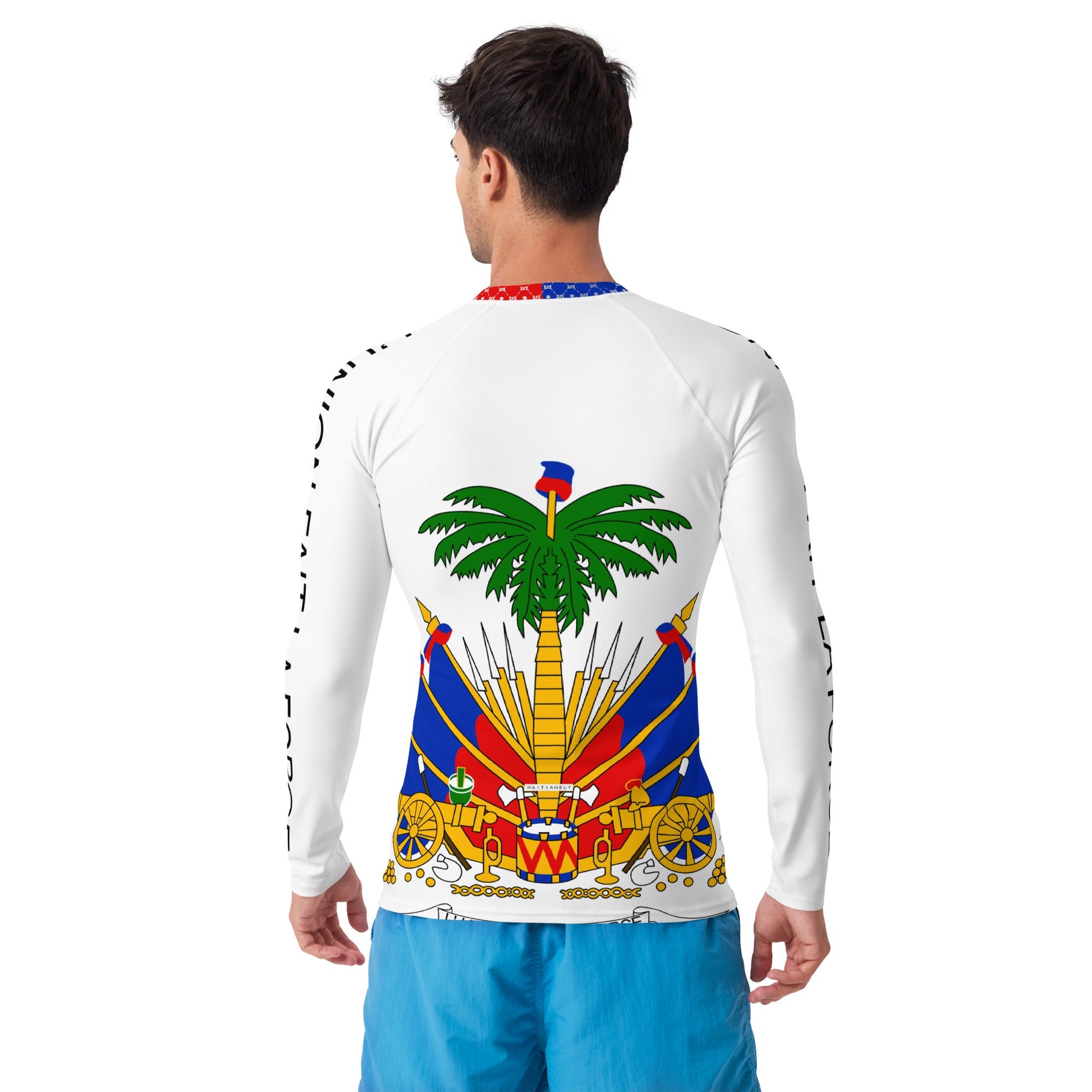 COAT OF ARMS OF HAITI Men's Rash Guard - Haitianbuy