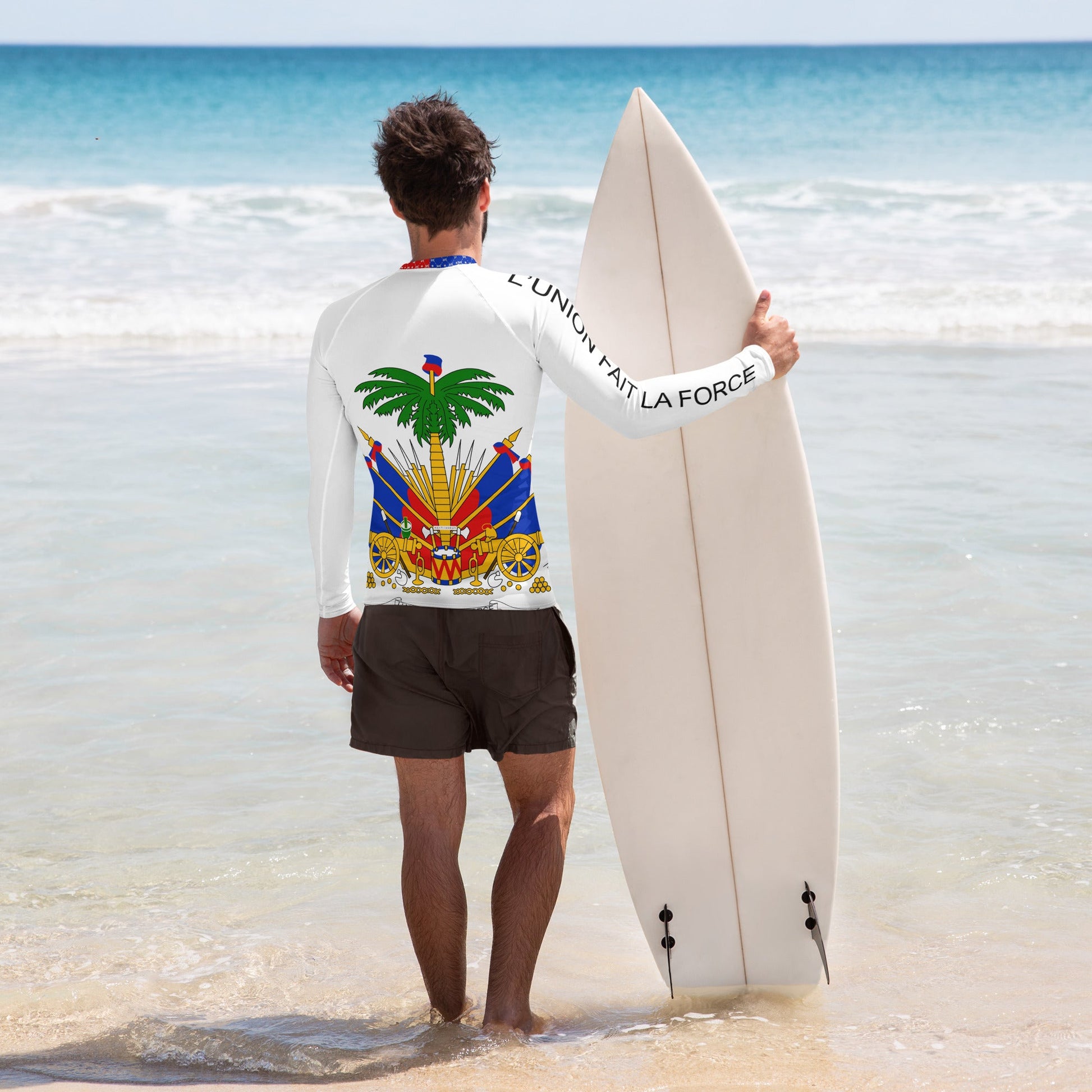 COAT OF ARMS OF HAITI Men's Rash Guard - Haitianbuy