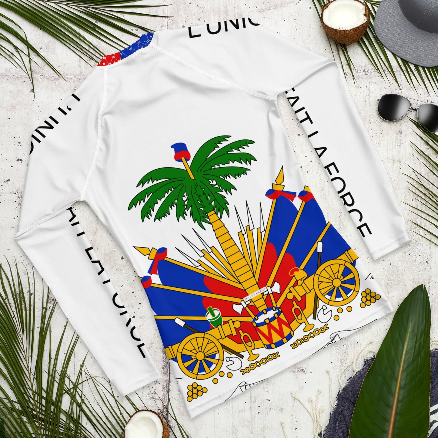 COAT OF ARMS OF HAITI Men's Rash Guard - Haitianbuy