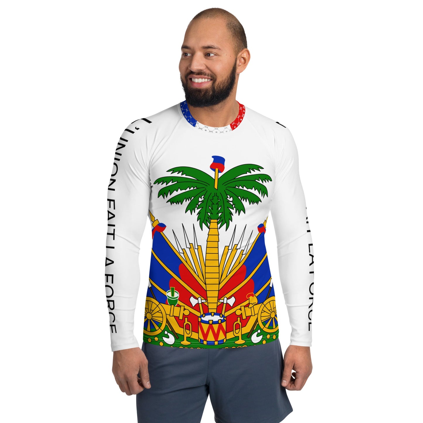 COAT OF ARMS OF HAITI Men's Rash Guard - Haitianbuy