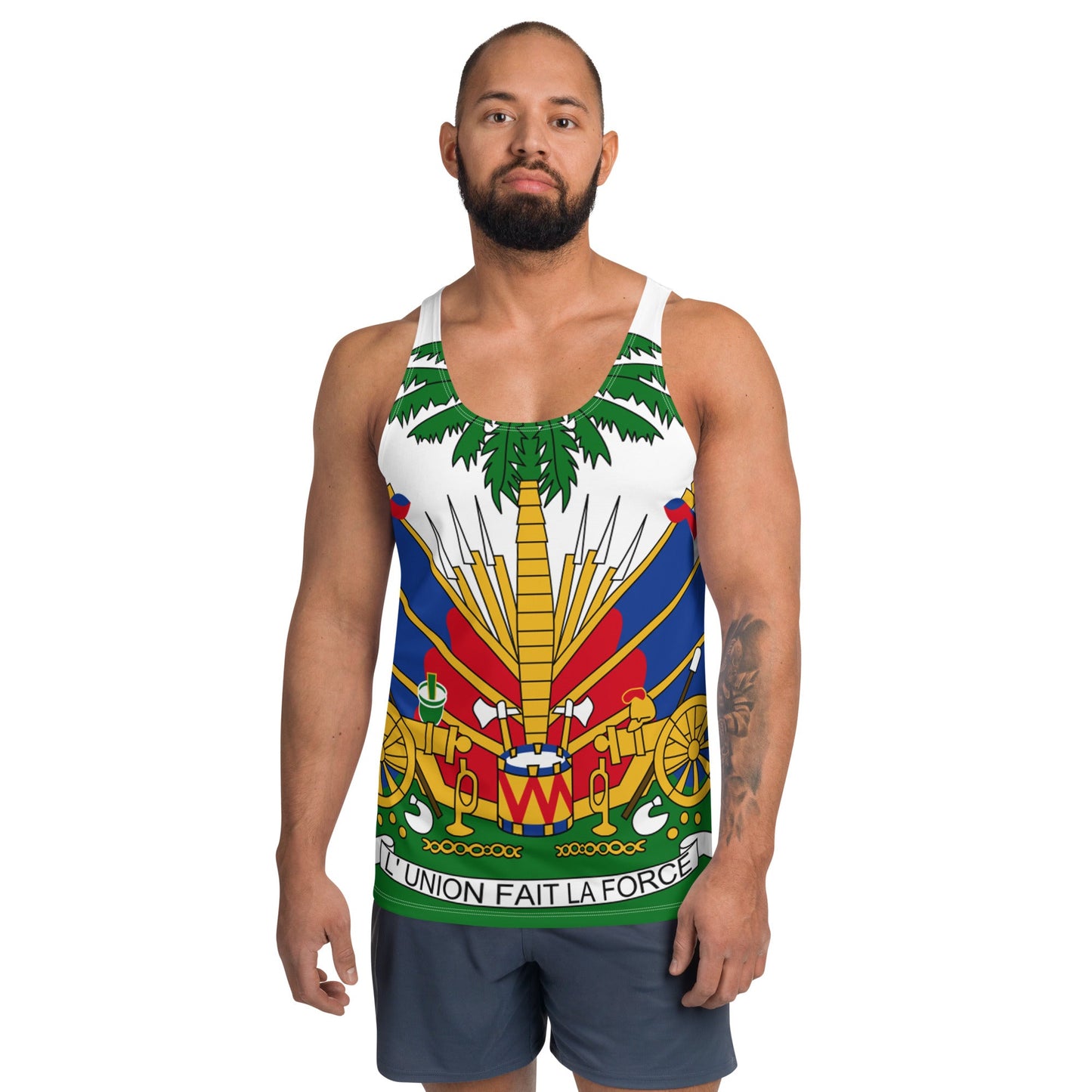 full Coat of arms of Haiti Unisex Tank Top - Haitianbuy