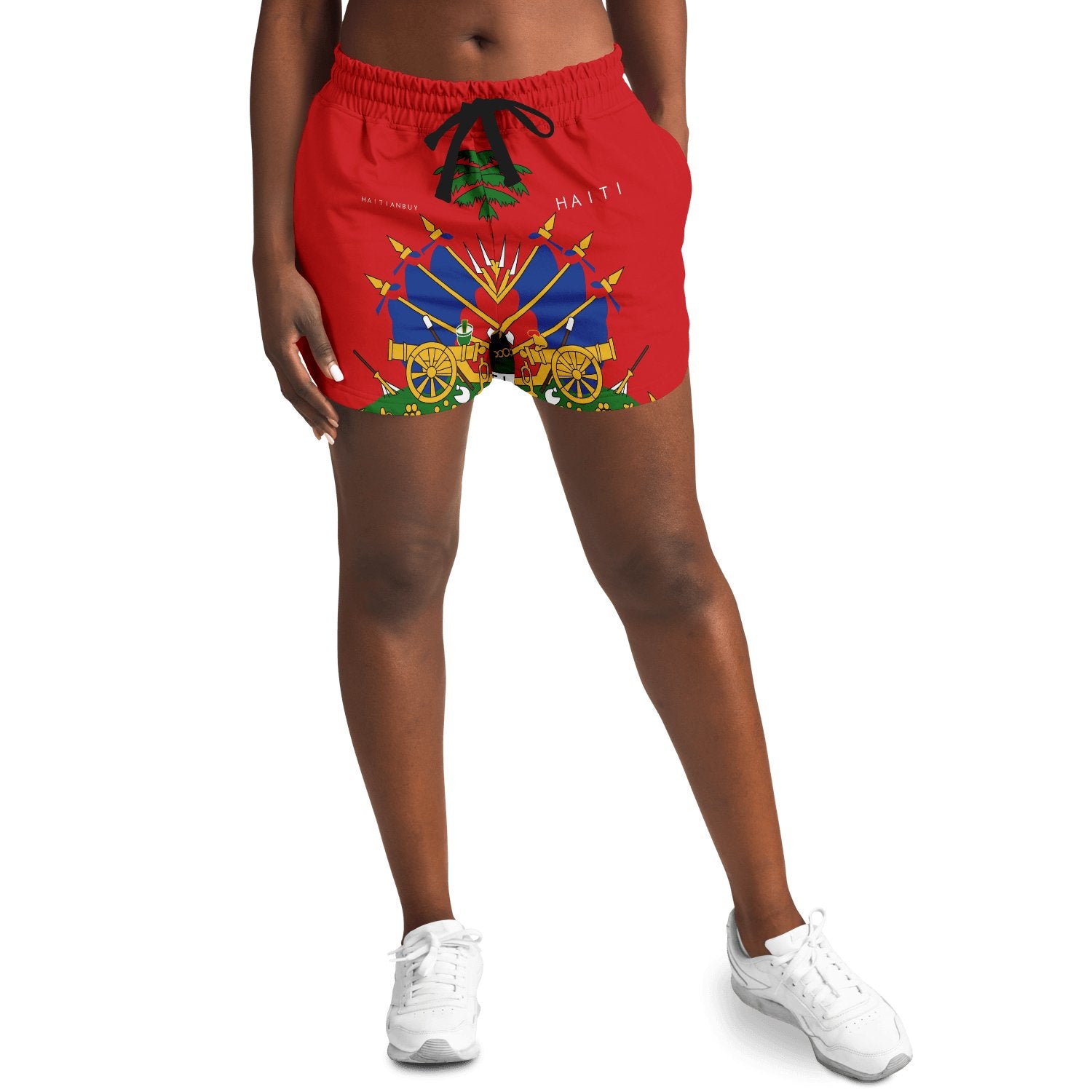 HT-Coat of arms Of Haiti Women Fashion Loose Shorts - Haitianbuy