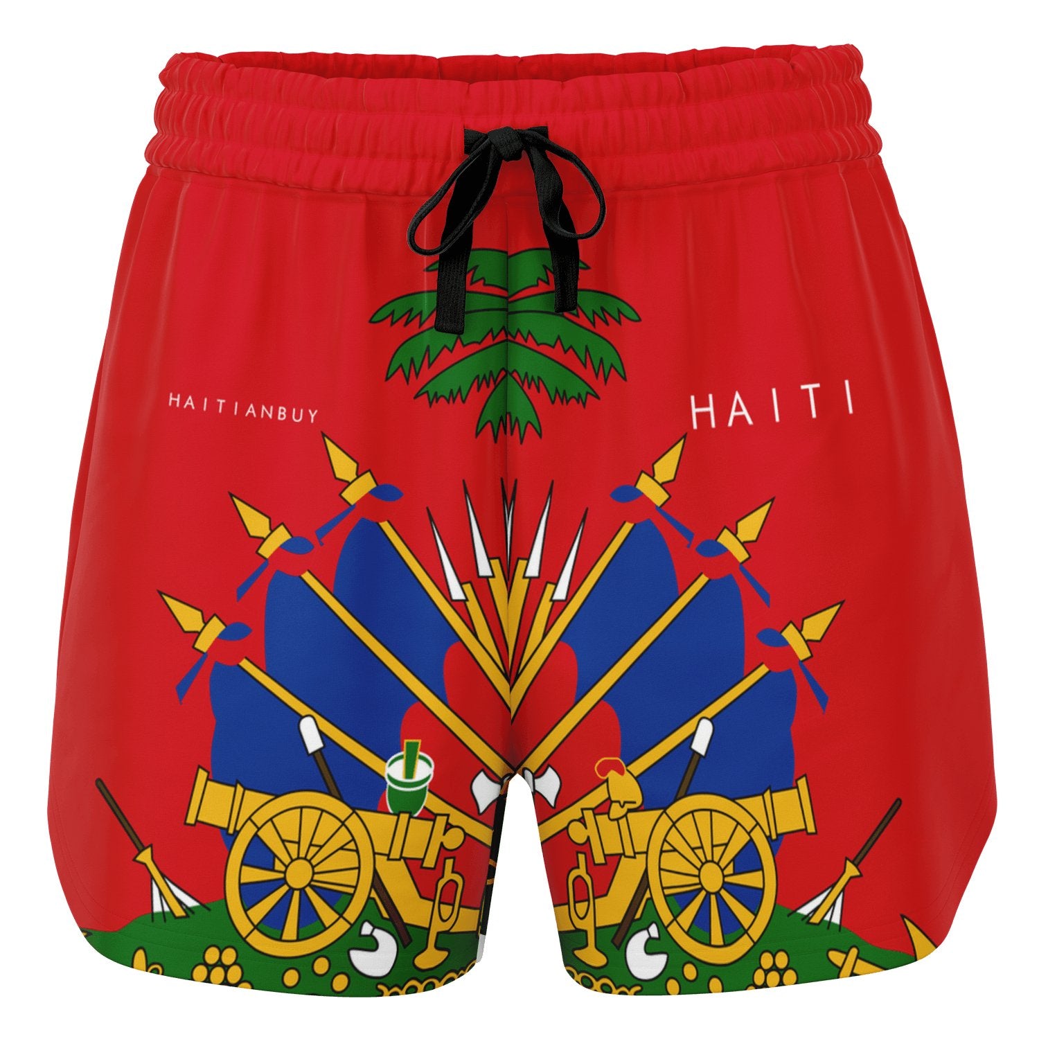 HT-Coat of arms Of Haiti Women Fashion Loose Shorts - Haitianbuy