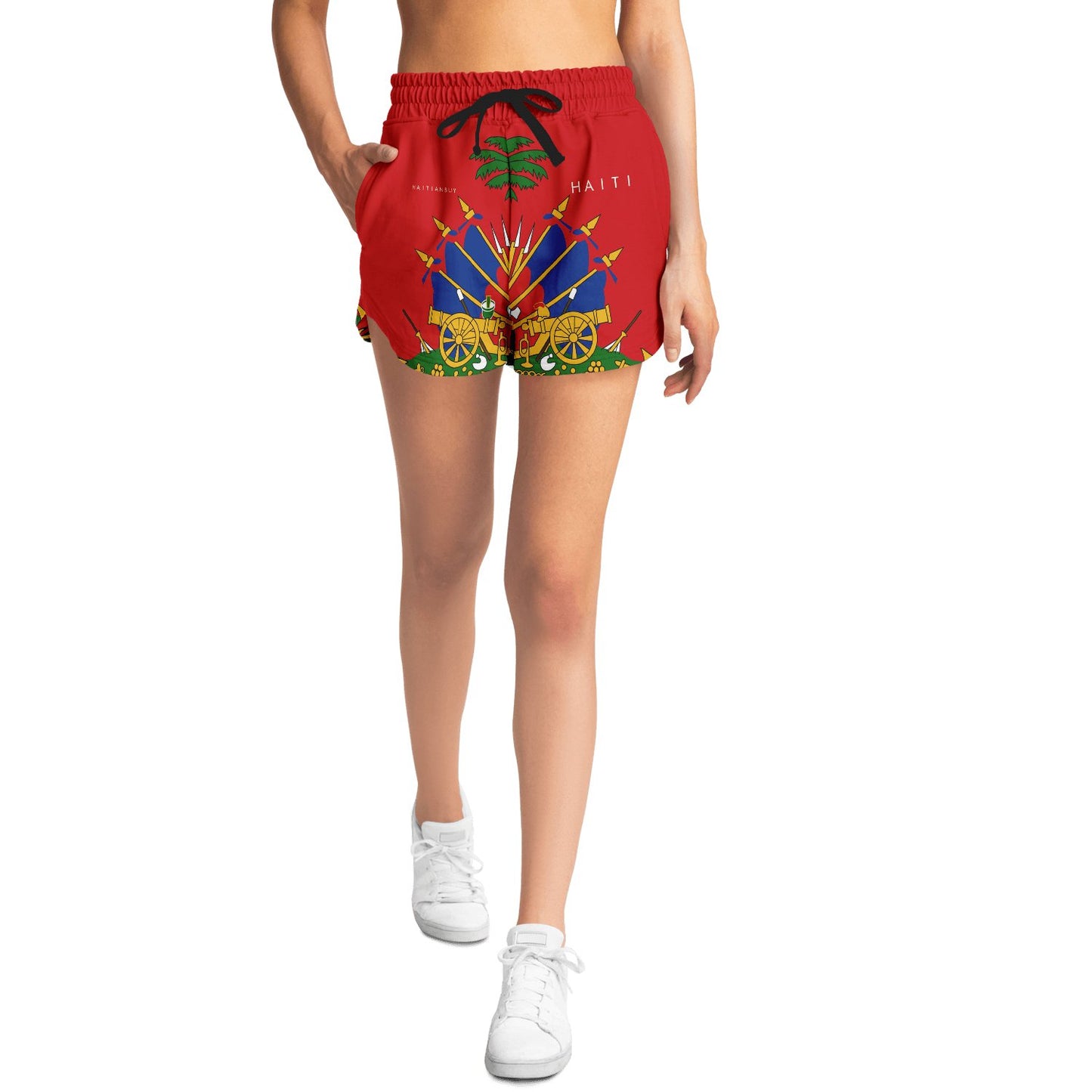 HT-Coat of arms Of Haiti Women Fashion Loose Shorts - Haitianbuy