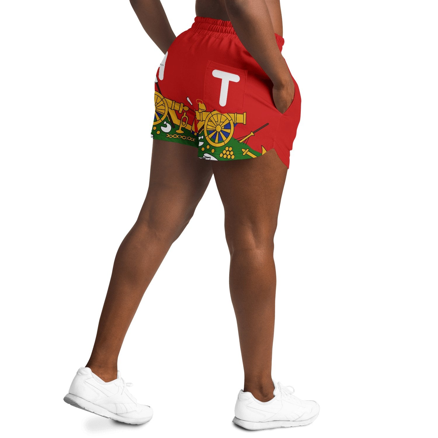 HT-Coat of arms Of Haiti Women Fashion Loose Shorts - Haitianbuy