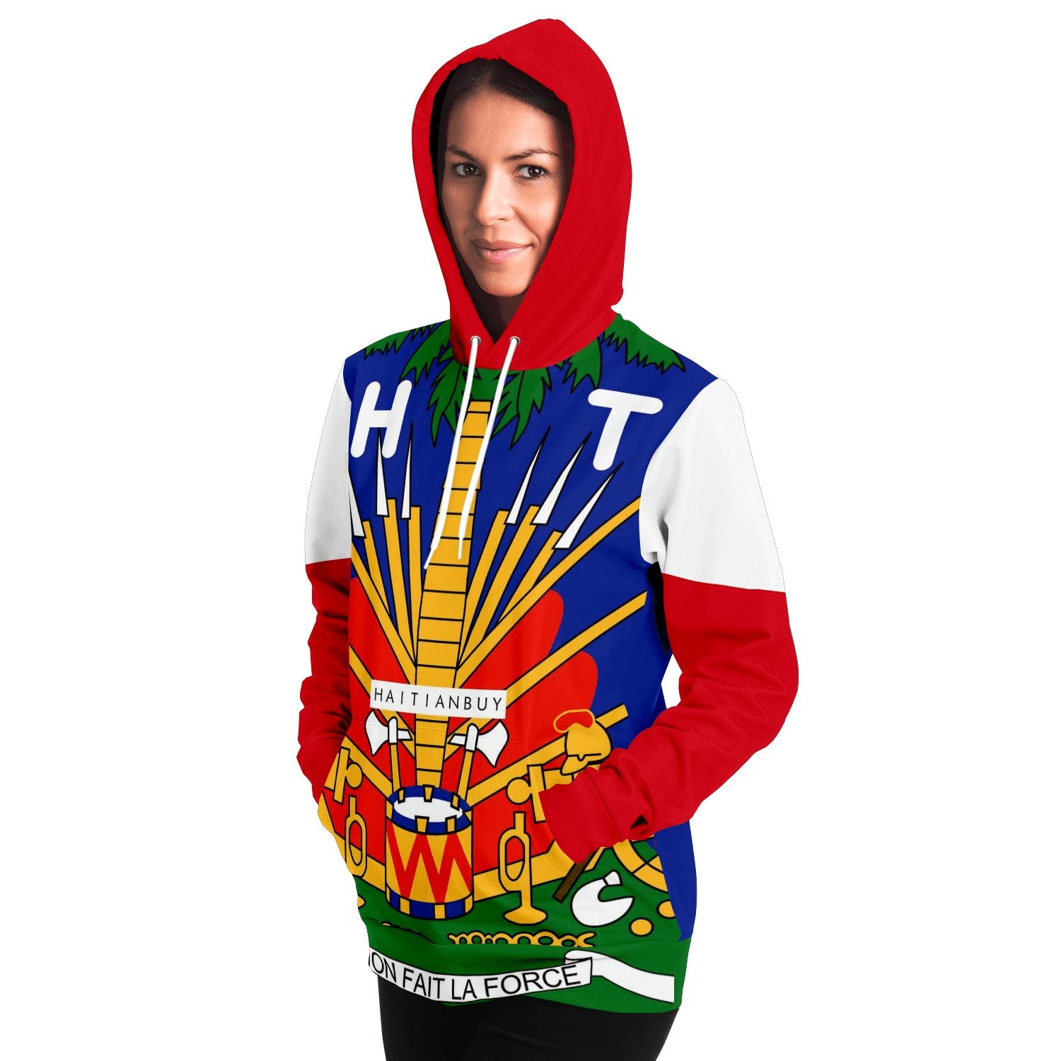 RED & BLUE All over print Haitian Hoodie - Haitianbuy