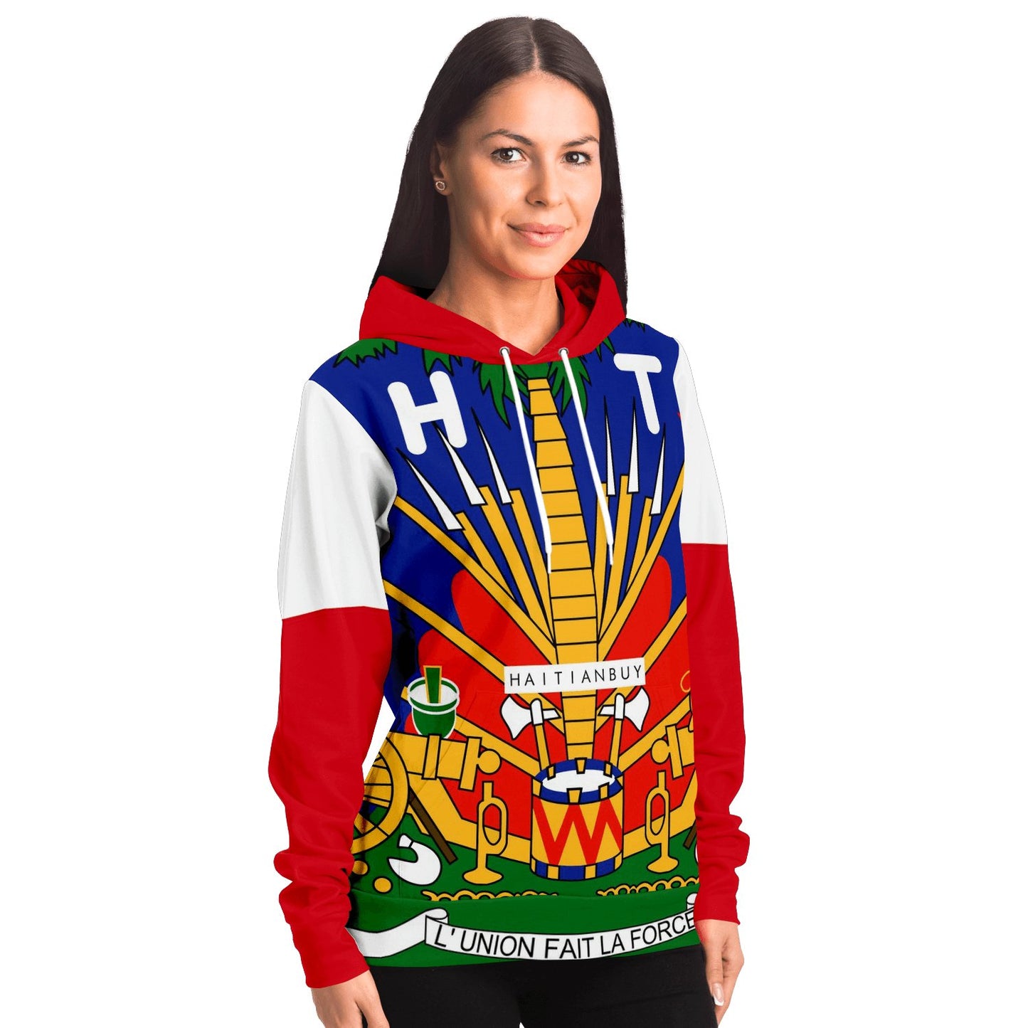 RED & BLUE All over print Haitian Hoodie - Haitianbuy