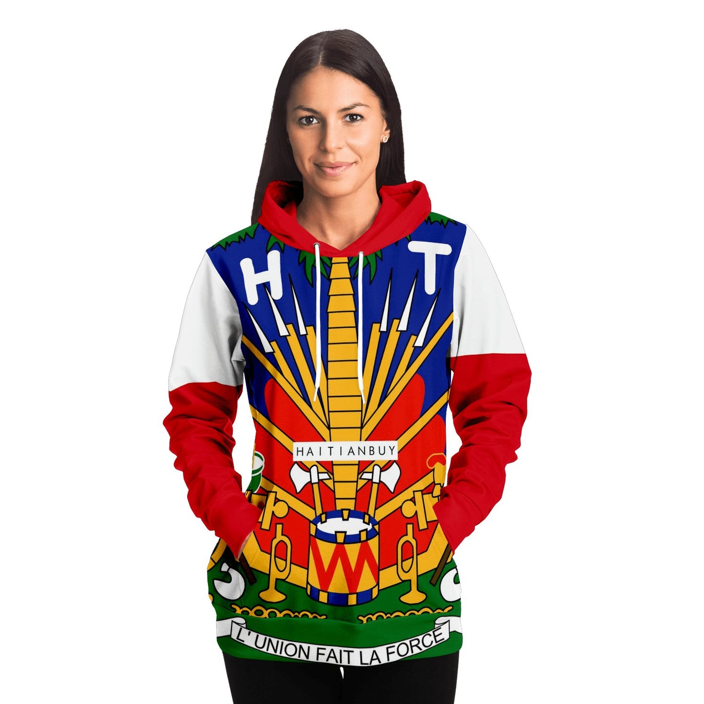 RED & BLUE All over print Haitian Hoodie - Haitianbuy