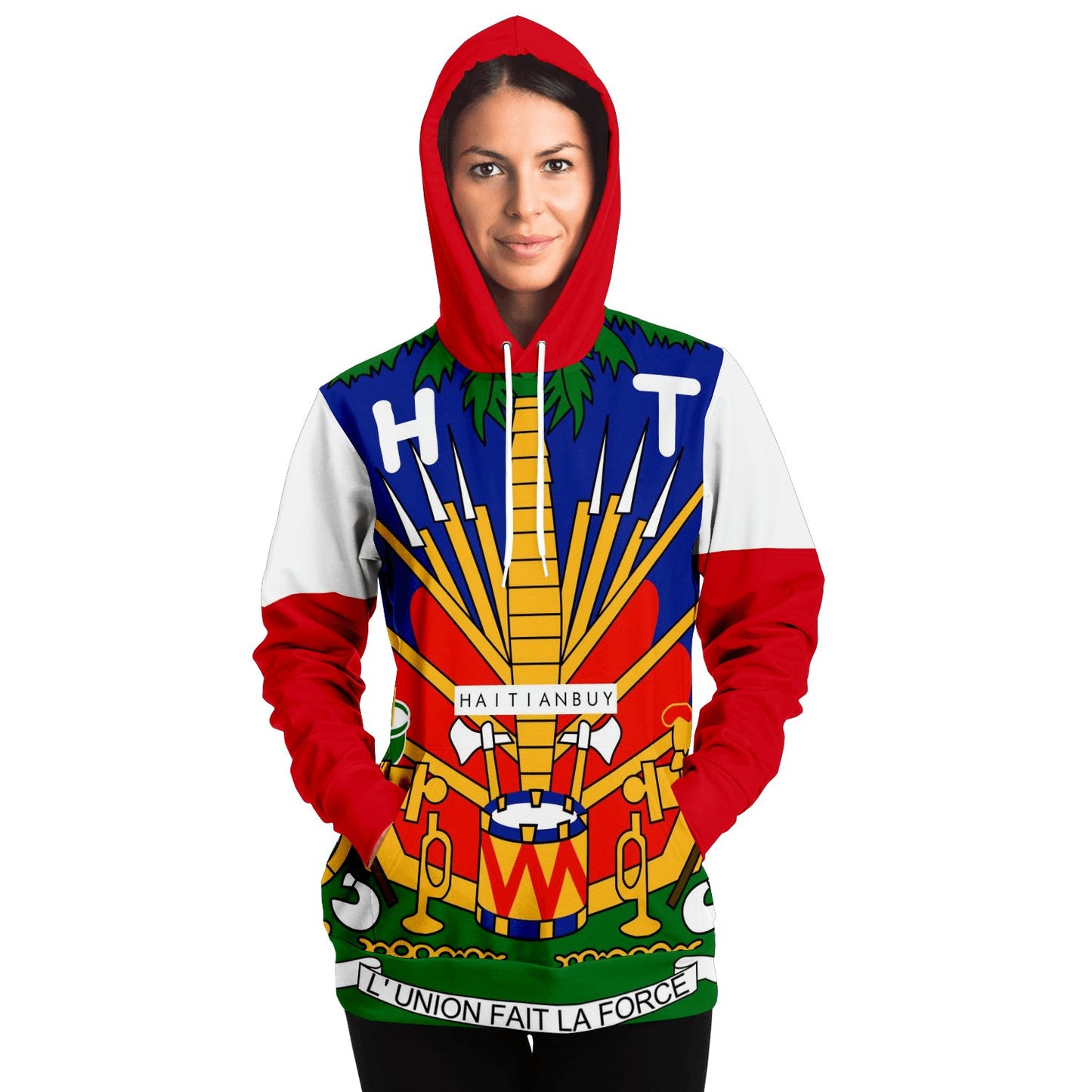 RED & BLUE All over print Haitian Hoodie - Haitianbuy